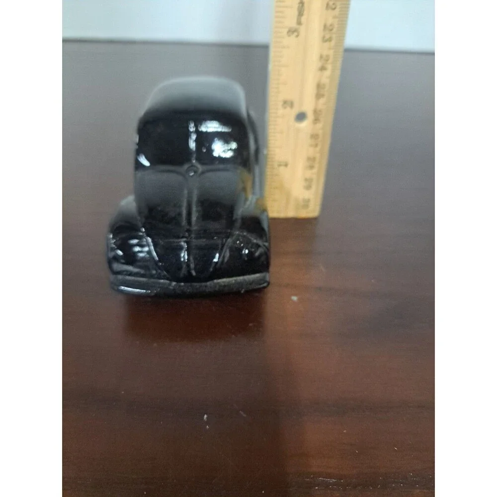 Vintage Black Volkswagen Bug Glass Avon Bottle - Empty